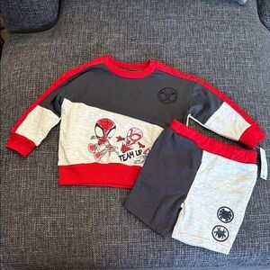 Marvel Black & Red Kids Crewneck Sweatshirt